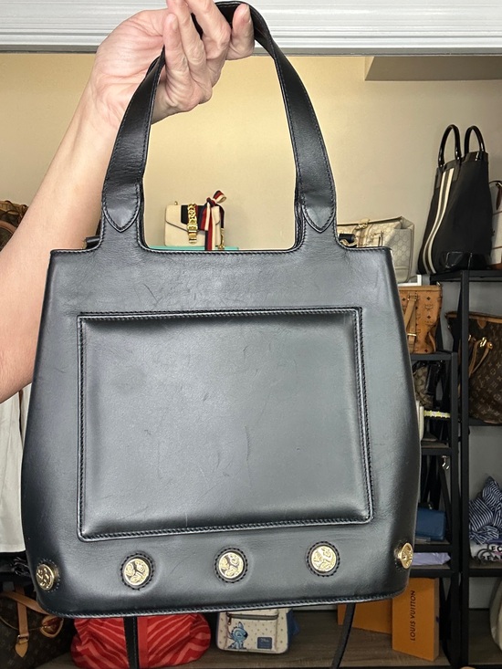 Salvatore Ferragamo Handbags - Vintage Salvatore Ferragamo Black Leather Convertible Tote Shoulder Bag Italy